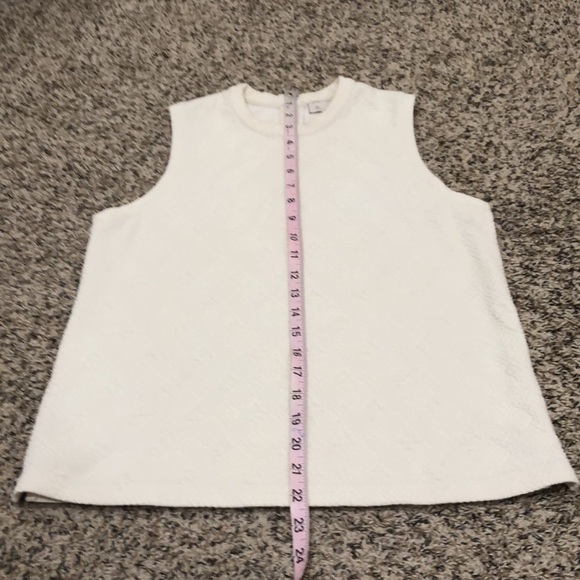 Anthropologie Postmark Textured Top Size XS Cream Geometric Diamond Pattern - Picture 8 of 8